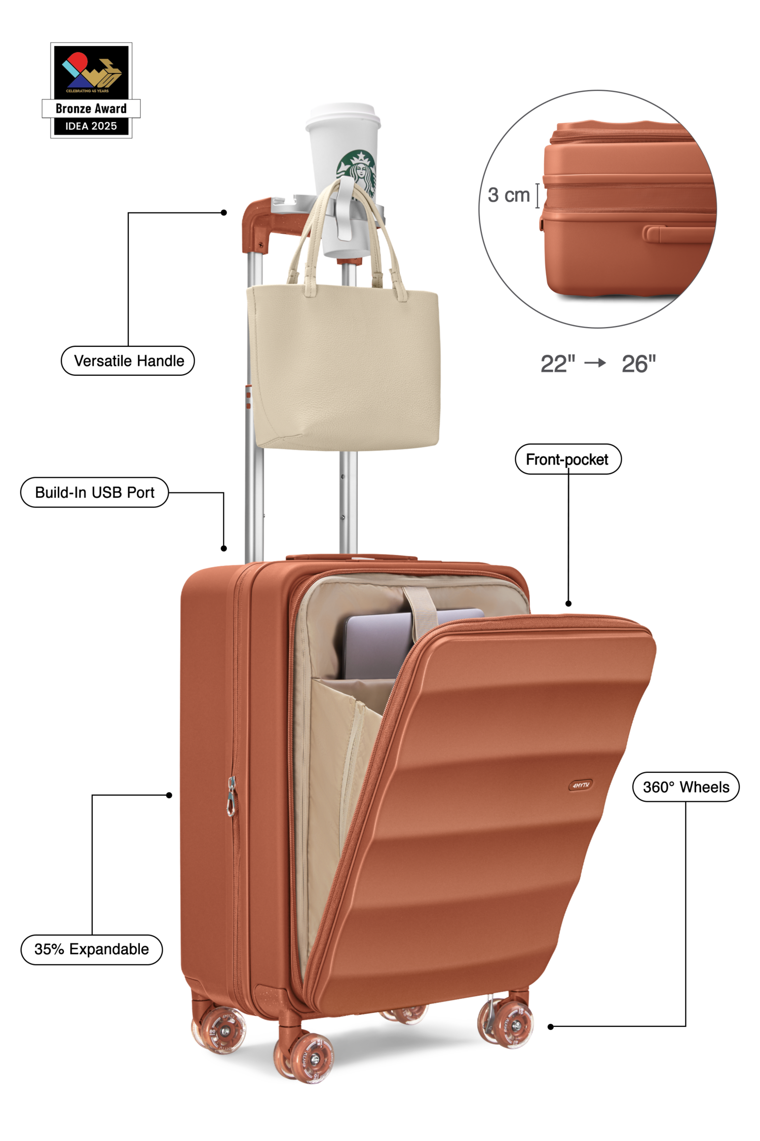 Bigger Tank Carry-On in Fiery Red