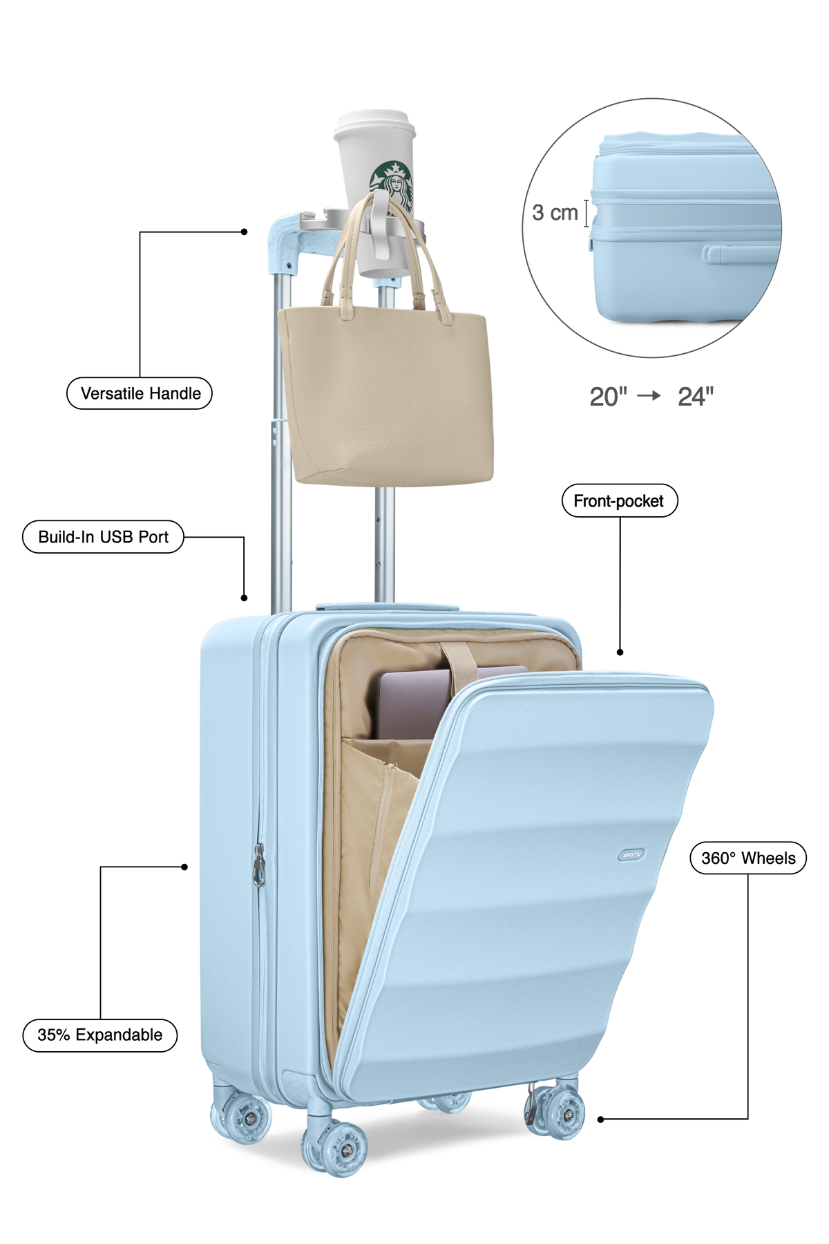 Tank Carry-On in Delicate Blue
