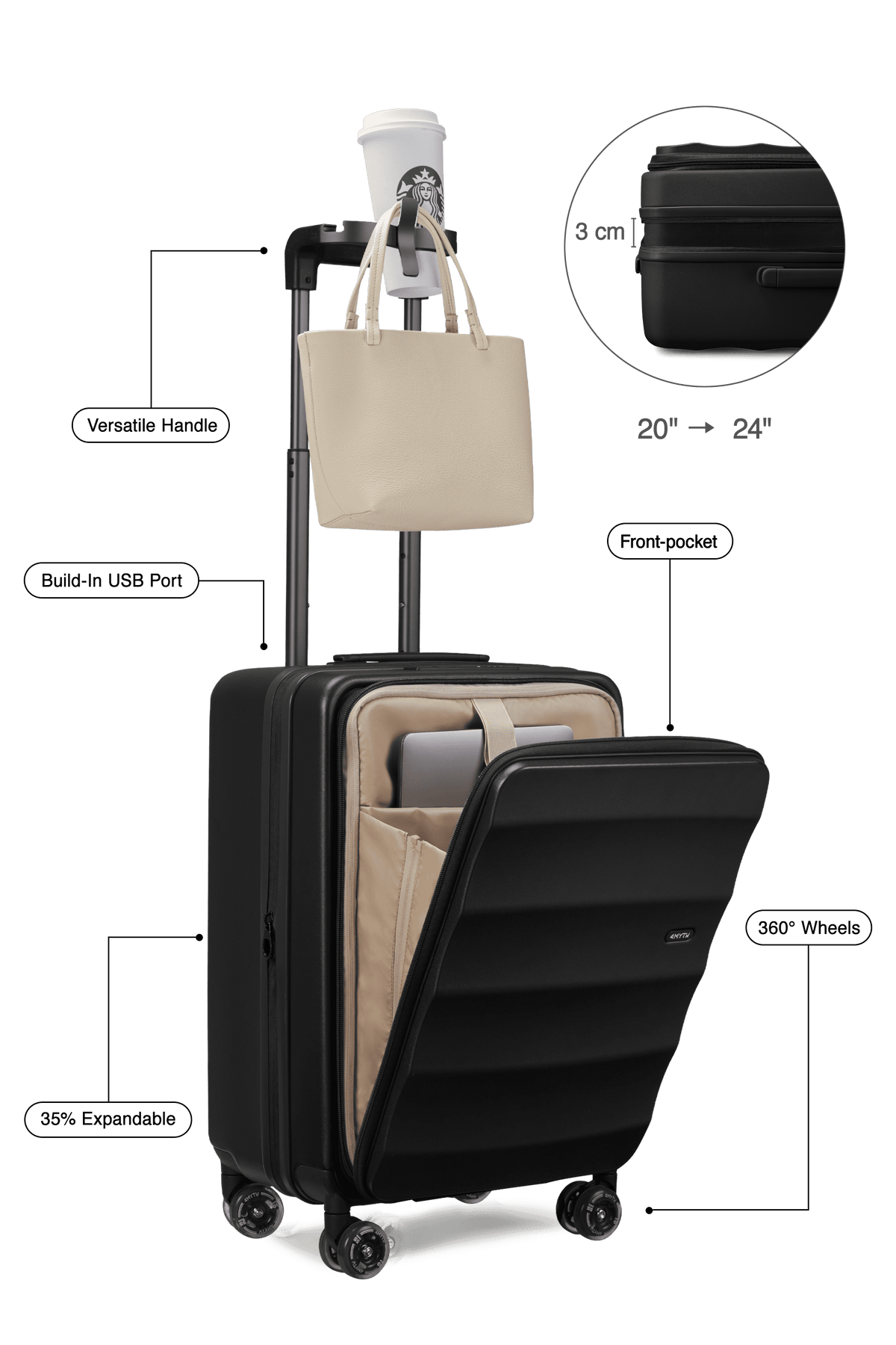 Tank Carry-On in Jet Black